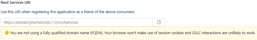 FQDN warning in Consumers page