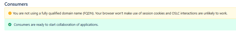 FQDN warning in Status page