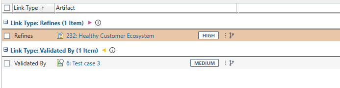 Link storage indicator