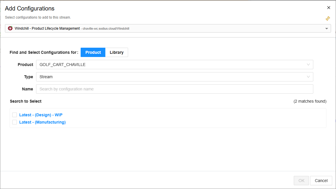 Global Configuration Selection Dialog
