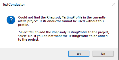 TestConductor prompts for loading TestingProfile